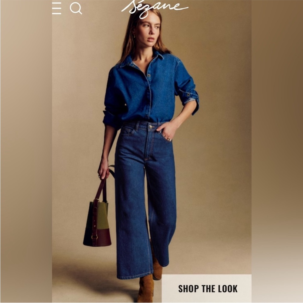 Sezane le crop jeans in indigo
